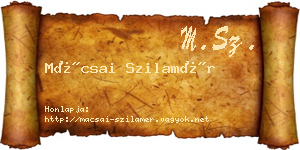 Mácsai Szilamér névjegykártya